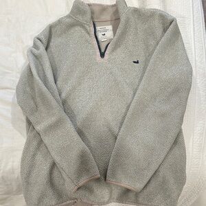 Southern Marsh Men's Zip Up Sweater in Gray and Cream